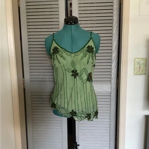 Sexy Y2K Silk Beaded Coachella Cami